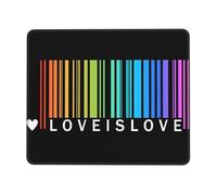 Gaming Mousepad Lgbt Pride Rainbow Gay Love Is Love Stitched Edges Mouse Mat Anti-Slip Rubber Base Mice Mat For Work Computer Desk 25X30Cm
