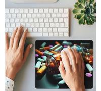 Gaming Mousepad Medicine Pills Print Rectangle Mouse Pad Non-Slip Rubber Base Mouse Pads with Durable Stitched Edges for Computers Laptop Office Decor