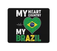 Gaming Mousepad My Heart My Country My Brazil Improves Speed And Precision Mouse Mat Wear Resistant Mice Mat For Pc Home Office 25X30Cm