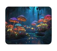 Gaming Mousepad Mystical Tree With Glowing Mushrooms Stitched Edges Mice Mat Soft Mouse Pad For Desk Pc Work 25X30Cm