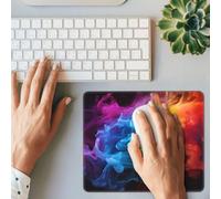 Gaming Mousepad Rainbow Smoke Print Rectangle Mousepad Non-Slip Rubber Base MousePads with Stitched Edges MouseMat for Computers Laptop Office Decor 10 X 12In
