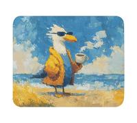 Gaming Mousepad Seagull With Coffee On The Beach Comfortable Mouse Mat Wear Resistant Mouse Pad For Laptop Work Computer 25X30Cm