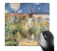 Gaming Mousepad The Artists Garden At Vetheuil By Claude Monet880 Stitched Edges Mouse Mat Wear Resistant Mice Mat For Pc Computer Work 25X30Cm
