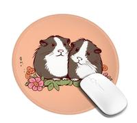 Gaming Mousepad Two Guinea Pigs Hanging Out Round Mouse Pad Non-Slip Rubber Base Mouse Pads with Durable Stitched Edges for Computers Laptop Office Decor 1 PCS
