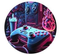 Gaming Neon 1000 Pieces Puzzles for Adults Round Jigsaws 1000 Pieces for Adults Family Game Night Fun, DIY Decorative Artwork 67.5x67.5cm