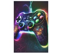 Gaming Neon Gamepad Jigsaw Puzzle for Adults 1000 Piece for Kids Age 12 Years Up Woodiness Puzzles Educational Game （78×53cm）