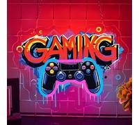 Gaming Neon Sign,Gamer Led Neon Light Signs for Wall Decor Game Pad Light up Sign for Boy Room Bedroom Man Cave Brithday Party Gaming Room Decor Gift for Gamer Men（13.8"*10.4"）