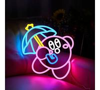Gaming Neon Sign USB Powered for Game Room Decor, Japanese Anime Neon Sign Dimmable LED Neon Light Sign for Kids Room Man Cave Wall Art Birthday Gift Kirbee 16.1 * 12.8 Inches