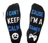 Gaming Novelty Socks Do Not Disturb Im Gaming Funny Gamer Lover Socks Stuff Stocking Valentine's Day Christmas Gifts, Not Laugh Black, One size