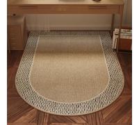 Gaming Office Carpet Semi-Circle Non-Slip Floor Protector Rug for Office Chairs on Parquet & Tiles (Jute 120x160cm) - Durable & Stylish Design