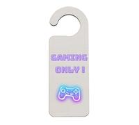 'Gaming Only' Door Handle Hanger - Neon Game Controller - Unique Idea for Teens, Kids, Gamers, Couples, Parents, and Grandparents (doorh-ha23-gamingonly)