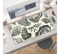 Gaming Oysters and Shells Mouse Pad 24x12 Large Desk Mat with Non-Slip Rubber & Smooth Surface Foldable Desk Pad for Keyboard and Mouse Laptop Computer Mousepad for Office Home Remote Work