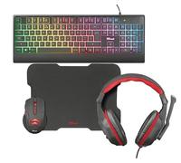 Gaming Pack 4 in 1 Gaming Kit Illuminated Keyboard RGB Headphones Mouse Mat Bundle Layout Italian Gaming