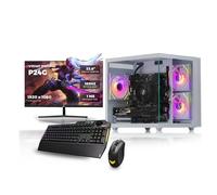 Gaming PC 24" 165Hz Bundle AMD Ryzen 5 5500 Processor Nvidia RTX 3050 6GB Graphics Card - 16GB 3200MHz Ram - 1TB NVMe SSD - 550W PSU - Windows 11 - WiFi - Mini Nem 3 white - Asus TUF K1 & M3