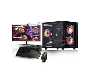 Gaming PC 24" 165Hz Bundle AMD Ryzen 5 5500 Processor Nvidia RTX 3050 6GB Graphics Card - 16GB 3200MHz Ram - 1TB NVMe SSD - 550W PSU - Windows 11 - WiFi - Mini Nem 3 - Asus TUF K1 & M3