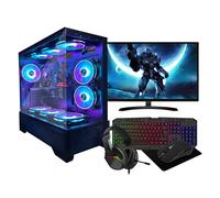 Gaming PC Bundle 22" Screen Quad Core i7 16GB RAM 128GG SSD+1TB HDD Win10 GT730 RGB