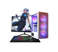 Gaming PC Bundle -i7-3770, 256GB SSD+1TB HDD, White 6 Fan RGB Case, Windows 11, 16GB RAM, GT 730 2GB, 256GB , 22 Monitor