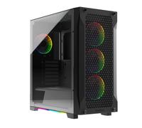 Gaming PC Case ATX Mid Tower Computer Case Side Tempered Glass Pre install 4