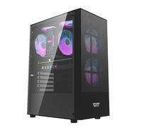 Gaming PC Case Computer 3 RGB Fans Midi Tower ITX M-ATX ITX USB 3.0 Black
