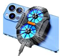 Gaming Phone Cooler, Double Fans Air-cooled radiator, Phone Cooling Fan, Cooler Quickly Cooling Games Live Artifact Compatible with All Mobile Phones Stretching Width 62-92mm