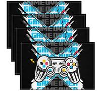 Gaming Placemat for Kitchen Dining Kids Gamer Placemats Set of 4 for Kids Boys Game Table Decoration Table Place Mats Modern Game Console Controller Place Mats Gamepad 45X30cm