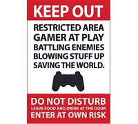 Gaming Poster, Keep Out, Restricted Gamer at play, teenagers room warning quote A3 poster art print