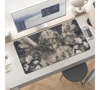 Gaming Praying Angel Flower Mouse Pad 24x12 Large Desk Mat with Non-Slip Rubber & Smooth Surface Foldable Desk Pad for Keyboard and Mouse Laptop Computer Mousepad for Office Home Remote Work