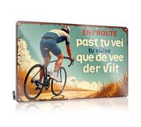 Gaming Room Accessories Soft Area Tin Metal Decor | Ride Into The Unknown: A Cyclist's Journey Through Nature Old For Man Cave Bar Living Room(30X40CM)