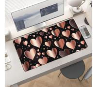 Gaming Rose Love Heart Mouse Pad 24x12 Large Desk Mat with Non-Slip Rubber & Smooth Surface Foldable Desk Pad for Keyboard and Mouse Laptop Computer Mousepad for Office Home Remote Work