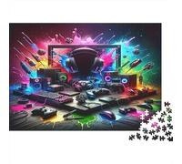 Gaming Setup Essentials 1000 Pieces Jigsaws for Adults 14+, Premium Cardboard, Gaming Setup, Challenging Brain Teaser, Home Wall Art Decor 70x50cm/1000pcs