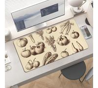 Gaming Sketch Style Vegetables Mouse Pad 24x12 Large Desk Mat with Non-Slip Rubber & Smooth Surface Foldable Desk Pad for Keyboard and Mouse Laptop Computer Mousepad for Office Home Remote Work