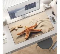 Gaming Starfish on The Beach Mouse Pad 24x12 Large Desk Mat with Non-Slip Rubber & Smooth Surface Foldable Desk Pad for Keyboard and Mouse Laptop Computer Mousepad for Office Home Remote Work