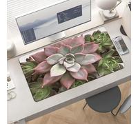Gaming Succulent Botanical Mouse Pad 24x12 Large Desk Mat with Non-Slip Rubber & Smooth Surface Foldable Desk Pad for Keyboard and Mouse Laptop Computer Mousepad for Office Home Remote Work