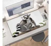 Gaming Tailed Lemur Mouse Pad 24x12 Large Desk Mat with Non-Slip Rubber & Smooth Surface Foldable Desk Pad for Keyboard and Mouse Laptop Computer Mousepad for Office Home Remote Work