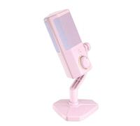Gaming USB Microphone for PC, RGB gaming USB condenser with AI noise reduction and gain control for live streaming podcasting and vocal recording (Pink)