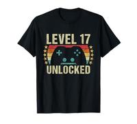 Gaming Vintage 17th Birthday Gift 17 Year Old Boy Girl Gamer T-Shirt