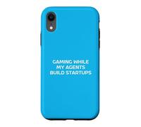 Gaming While My Agents Build Startups Vibe Coders Humor Meme Case for iPhone XR