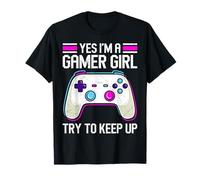 Gaming Women I'm a Gamer Girl Try Keep Up Video Game T-Shirt