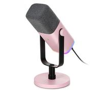 Gaming XLR/USB Microphone, Streaming Dynamic PC Microphone for Recording/Podcast/YouTube Video, RGB Mic with Headphones Jack, Gain Knob, Compatible