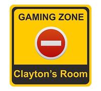 Gaming Zone - No Entry Kids Bedroom Door Sign Personalised For You - Any Name! Door Plaque,Girls/Boys,Nursery,Decor,Kids Room,Games