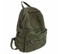 GAMLFL Canvas Backpack for Women Retro Aesthetic Rucksack Basic Backpack for High School/College Students Travel Laptop Bag, Olive Green, M, Travel Backpacks