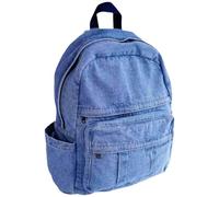 GAMLFL Canvas Backpack for Women Retro Aesthetic Rucksack Basic Backpack for High School/College Students Travel Laptop Bag, Light Denim, 5.6 x 13.3 x 16.2 inches, Travel Backpacks