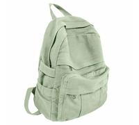 GAMLFL Canvas Backpack for Women Retro Aesthetic Rucksack Basic Backpack for High School/College Students Travel Laptop Bag, Sage Green, M, Travel Backpacks