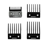 Gamma+ 4 Universal Hair Clipper Combs, 4 Sizes from 3 to 12 mm, Black Color, compatibles with Gamma+ Clipper Hair Clippers, Stylecraft and Other Brands