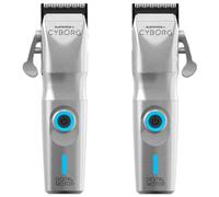 GAMMAPIU’ Cyborg Professional Hair Clippers for Men, Hair Clipper with Digital Brushless Motor, 45mm Adjustable Blade Zero Gap, 200 Minutes Cordless Running Time, 8 Combs, Charging Stand, Metal Body