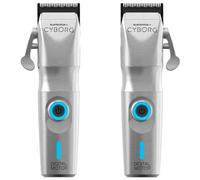 GAMMAPIU’ Cyborg Professional Hair Clippers for Men, Hair Clipper with Digital Brushless Motor, 45mm Adjustable Blade Zero Gap, 200 Minutes Cordless Running Time, 8 Combs, Charging Stand, Metal Body