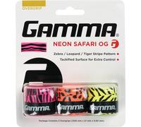 Gamma Grip Overgrip Neon Safari 3 Pack of Zebra, Leopard, Tiger, Multicoloured , One Size, Anapo