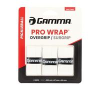 GAMMA Pickleball PRO WRAP OVERGRIP, Extra Tacky, Durable, Moisture Absorbent, White, Blue