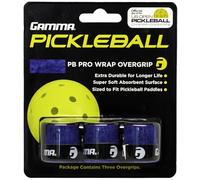 GAMMA Pickleball PRO WRAP OVERGRIP, Extra Tacky, Durable, Moisture Absorbent, White, Blue