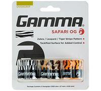 Gamma Safari 3-piece Zebra, Leopard, Tiger Overgrip, White, One Size